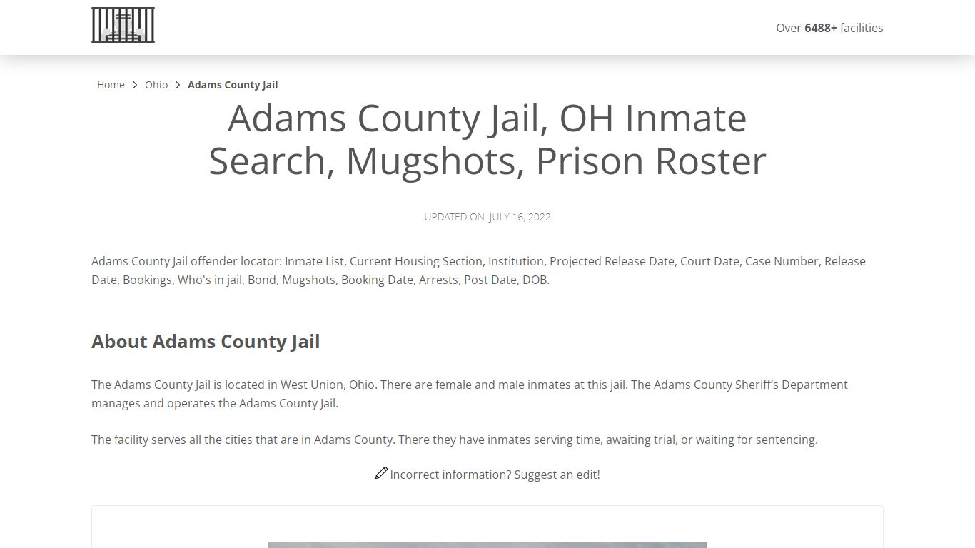 Adams County Jail, OH Inmate Search, Mugshots, Prison Roster